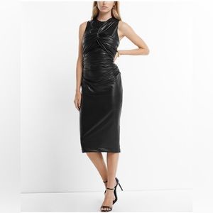 Express black leather dress size xs